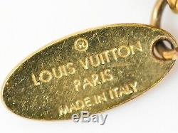 Authentic Louis Vuitton Key Ring Charm Holder Porte Cles LV Facet Gold Plated
