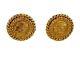 Authentic Vintage Coco Chanel Button Earrings Gold Plated Metal