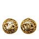 Authenticated Chanel Cc Clip On Earrings Gold Plated Metal Costume