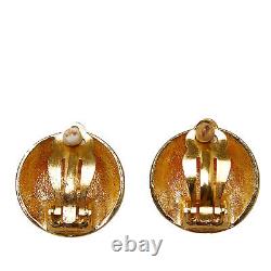 Authenticated Chanel CC Clip On Earrings Gold Plated Metal Costume