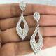 Awesome 2ct Round Cut Moissanite Drop Dangle Earrings In 14k White Gold Plated