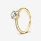 Brand New Pandora Gold Plated Clear Sparkling Crown Solitaire Ring 168289c01