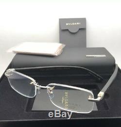 ضد كوريا منفى  Bvlgari Eyeglasses 1086-t-k 394 Silver Gold Plated Black Rimless Titanium  Withwood