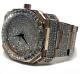 Baguette Dial Faux Diamond Rose Gold Plated Metal Strap Hiphop Bling Watch