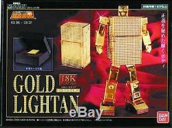 Bandai Soc Soul Of Chogokin Gold Lightan Gx-32 18k Gold Plate Metal Figure New