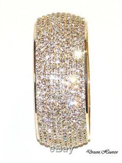 Beautiful 10 Row Gold Diamante Crystal Bangle Diamonte Bracelet