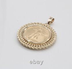 Bezelled Custom Pendant With Free Chain 14k Yellow Gold Plated Without Stone