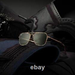 Brand New 2021 Ray Ban Sunglasses Rb 8136 913658 CARAVAN Titanium Gold Plated S