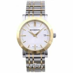 Burberry Mens Heritage Watch Bu1358 Silver Dial Two Tone Metal Strap New In Box