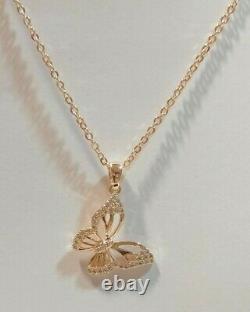 Butterfly Trendy Pendant 9 k Rose Gold Plated For Valentine's Day Gift