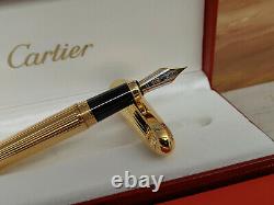 CARTIER Louis Cartier Godron Gold Plated Fountain Pen, NOS