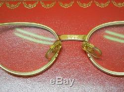 CARTIER RIVOLI VINTAGE CAT EYE GLASSES 18k PLATED GOLD #54-19 WITH FREE SHIPPING