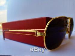 CARTIER VENDOME Rare Sunglasses 1983s gold plated Louis Tank Platinum Fullset