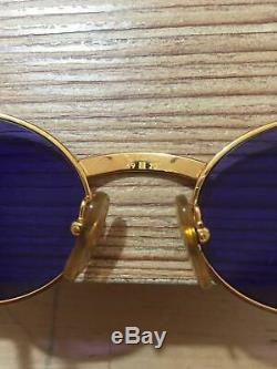 CARTIER Vintage Palisander Giverny Bubinga wood Gold plated Sunglasses