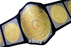 CHAMPS Georgia NWA Wrestling Championship Belt Dual Gold Metal Brass Plates