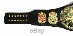 CHAMPS WWF Gold Stone Smoking Skull Wrestling Championship Belt Metal Plates