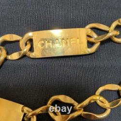 CHANEL Belt Chain AUTH Coco Mark Vintage Rare Logo Gold Plate Kawaii Cute F/S