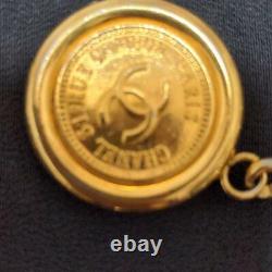 CHANEL Belt Chain AUTH Coco Mark Vintage Rare Logo Gold Plate Kawaii Cute F/S