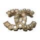 Chanel Brooch 17b Broche Pin Plating Artificial Pearl Gold Used