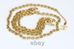 CHANEL CC 1984 Gold Plated Hammered Logo Chain Belt