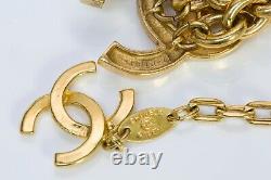 CHANEL CC 1984 Gold Plated Hammered Logo Chain Belt