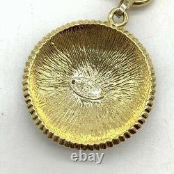 CHANEL Circle plate with CC mark Pendant Necklace Vintage ch1879