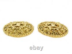 CHANEL Cufflinks COCO Mark Gold Plated Auth used T18140