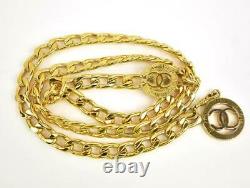 CHANEL Gold, Metal Chain CC Medallion Belt/Necklace fits up to 32 (nr)
