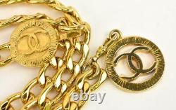 CHANEL Gold, Metal Chain CC Medallion Belt/Necklace fits up to 32 (nr)