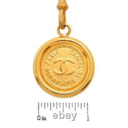 CHANEL Gold Plated CC Logos Medal Charm Vintage Chain Belt #197c Rise-on