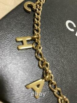 CHANEL Necklace Gold Plated Signature Letters Charms CC Logo GP Metal Authentic