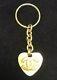 Chanel Paris Vintage Cc Coco Mark Heart Shape Gold Plated Key Ring Bag Charm
