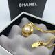 Chanel Vintage Necklace Gold Plated Costume Pearl Round Pendant Logo Cutout