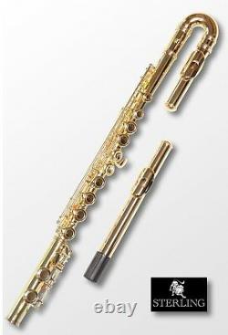 CURVED Gold-Plated C-Foot Flute NEW STERLING Perfect for smaller student