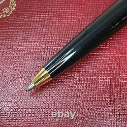 Cartier Ballpoint Pen Mini Diabolo Black Resin 18K Gold Plated Clip withBox (Mint)