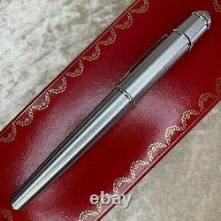 Cartier Fountain Pen Diabolo Platinum Plated 18K Gold Nib withCase&Papers (Unused)