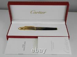 Cartier Mini Diabolo Gold Plated and Black Fountain Pen F (Excellent)
