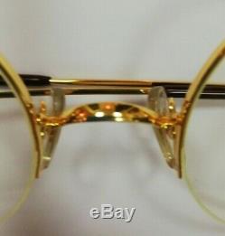 Cartier Paris round lenses half 18k GOLD plated frame Vintage beautiful glasses