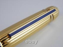 Cartier Pasha Marble Blue Lacquer and Gold Plated Fountain Pen B (Excellent)