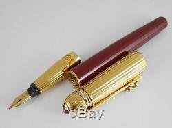 Cartier Pasha Red Lacquer and Gold Plated Fountain Pen F (accessory at clip)
