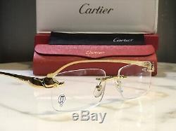 Cartier Smooth Gold Plated Buffs Wood Vintage Glasses Sunglasses Frames