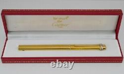 Cartier Vendome Oval Gold Plated Ballpoint Pen with Box FREE SHIPPING
