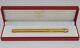 Cartier Vendome Oval Gold Plated Ballpoint Pen With Box Free Shipping