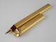 Cartier Vendome Oval Gold Plated Grid Ballpoint Pen Free Shipping Worldwide