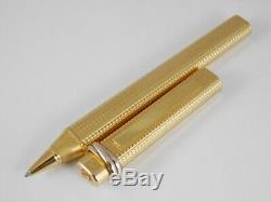 Cartier Vendome Oval Gold Plated Grid Ballpoint Pen with Box (Excellent)