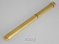 Cartier Vendome Oval Gold Plated Pinstripe Ballpoint Pen with Box FREE SHIPPING