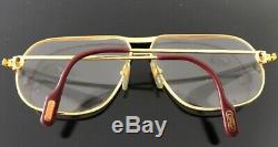Cartier Vintage Aviator Glasses 1988 Tank 62 -12 Gold Plated 140 Very Rare