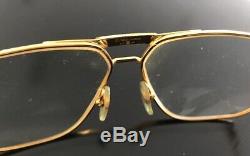 Cartier Vintage Aviator Glasses 1988 Tank 62 -12 Gold Plated 140 Very Rare