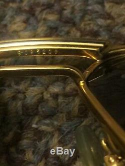 Cartier Vintage Aviator Sunglasses 1988 Tank 62MM Gold Plated Half Tint Lenses