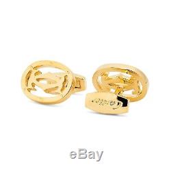 Cartier cufflinks Gold plated Mens Designer Fashion jewelry Metal Cuff Links NEW